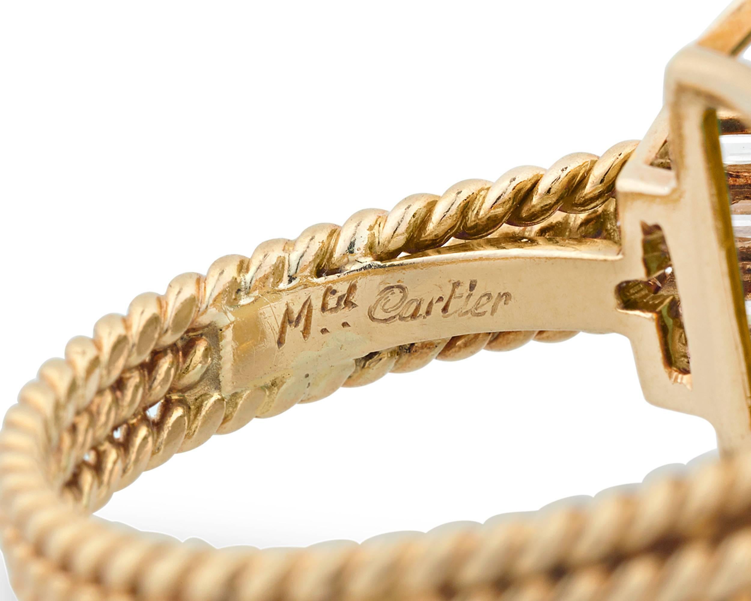 Modern Cartier Tourmaline Diamond Yellow Gold Ring
