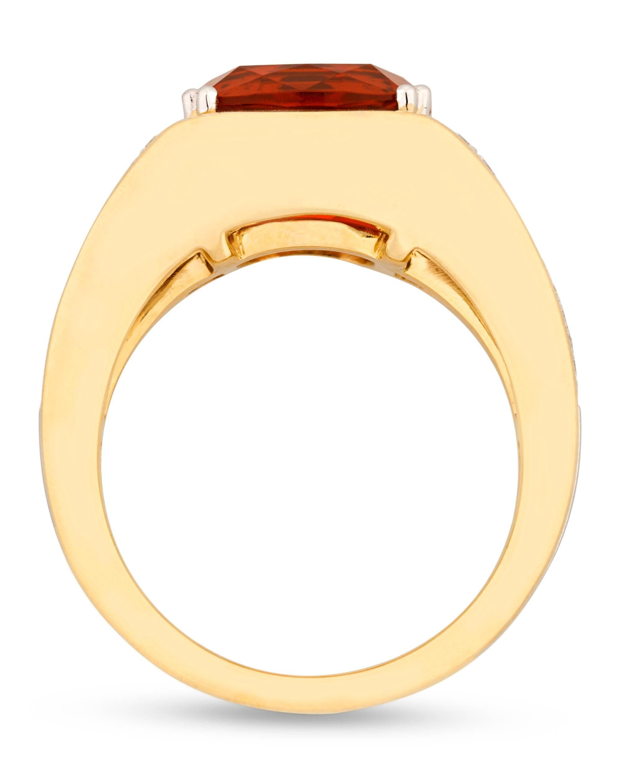Retro 3.00 Carat Fire Opal Diamond Gold Ring