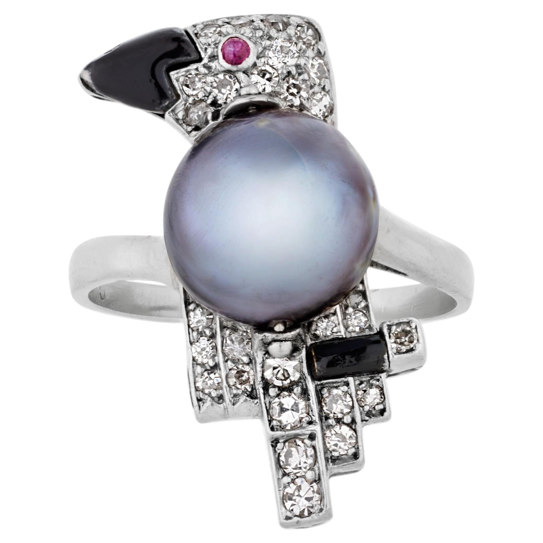 Cartier Art Deco Bird Ring For Sale