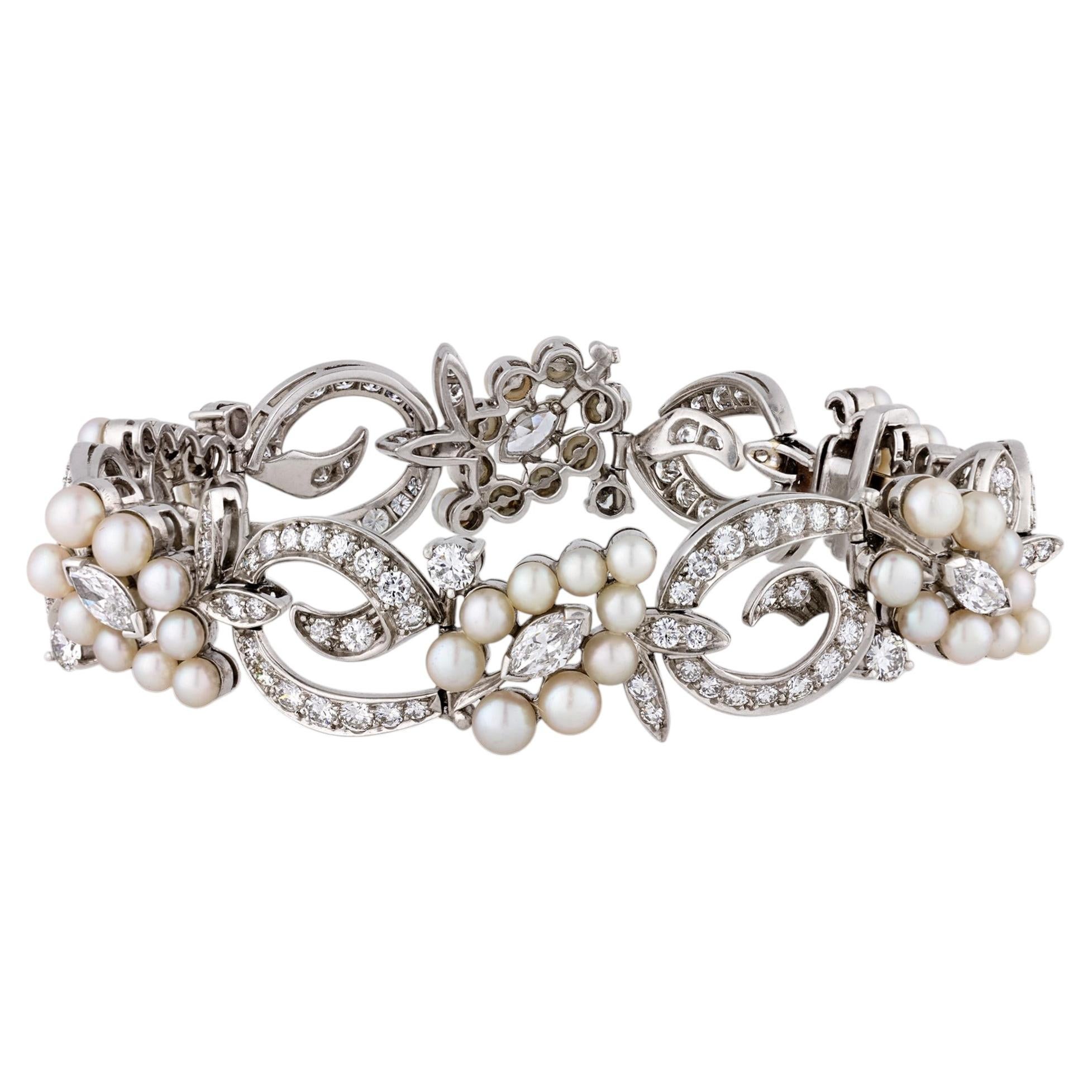 Tiffany & Co. Bracelet en perles et diamants