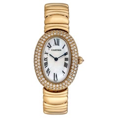 Cartier Baignoire Yellow Gold and Diamond Wristwatch
