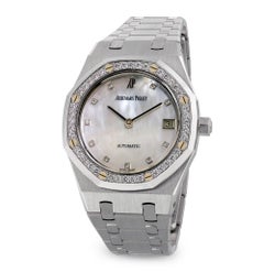 Audemars Piguet Royal Oak Mother-of-Pearl and Diamond Wristwatch