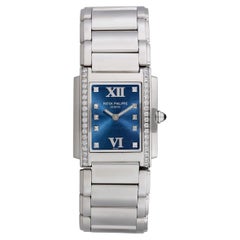 Orologio da polso Patek Philippe da donna in acciaio inossidabile Twenty~4 con diamanti e movimento al quarzo