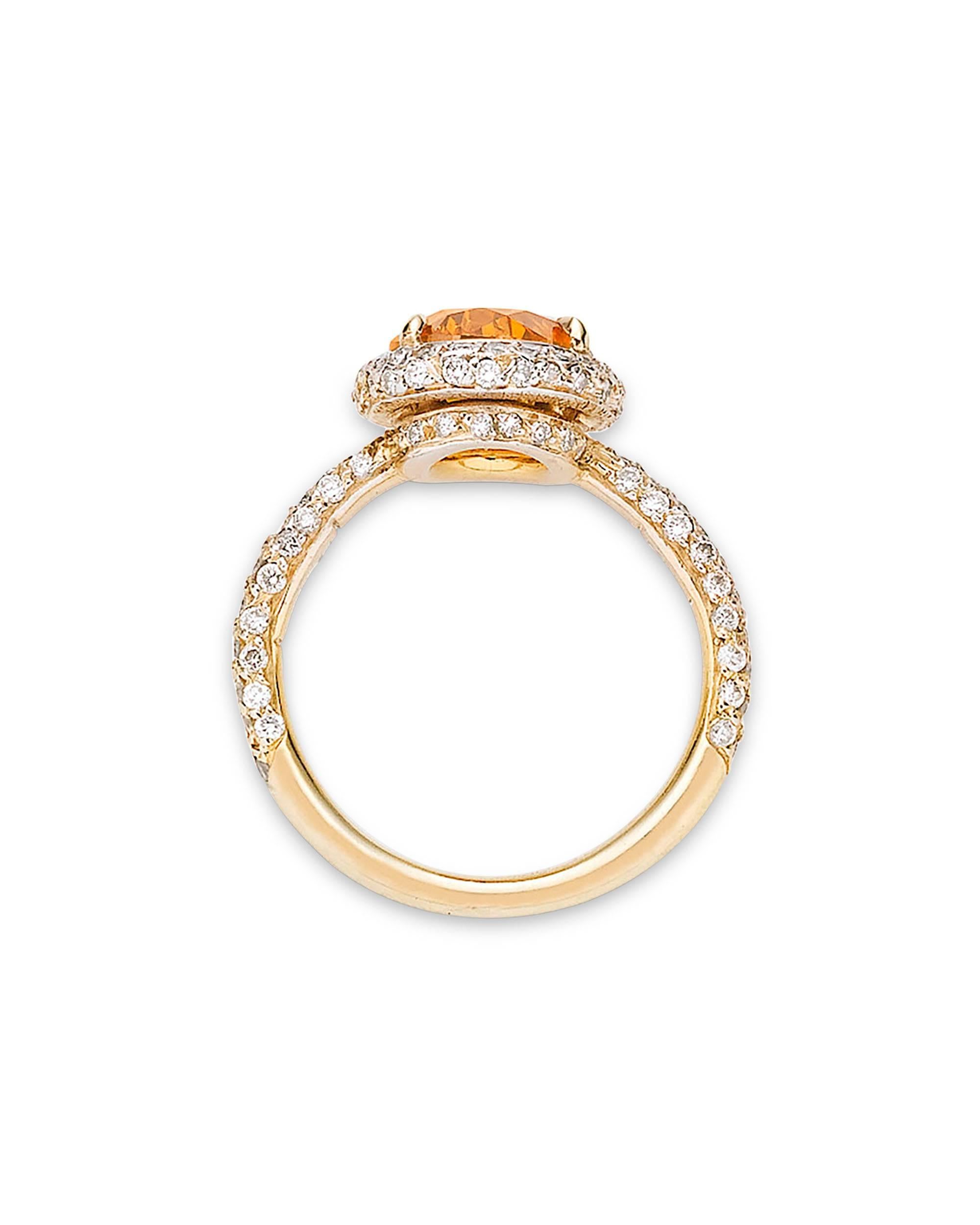orange diamond engagement ring