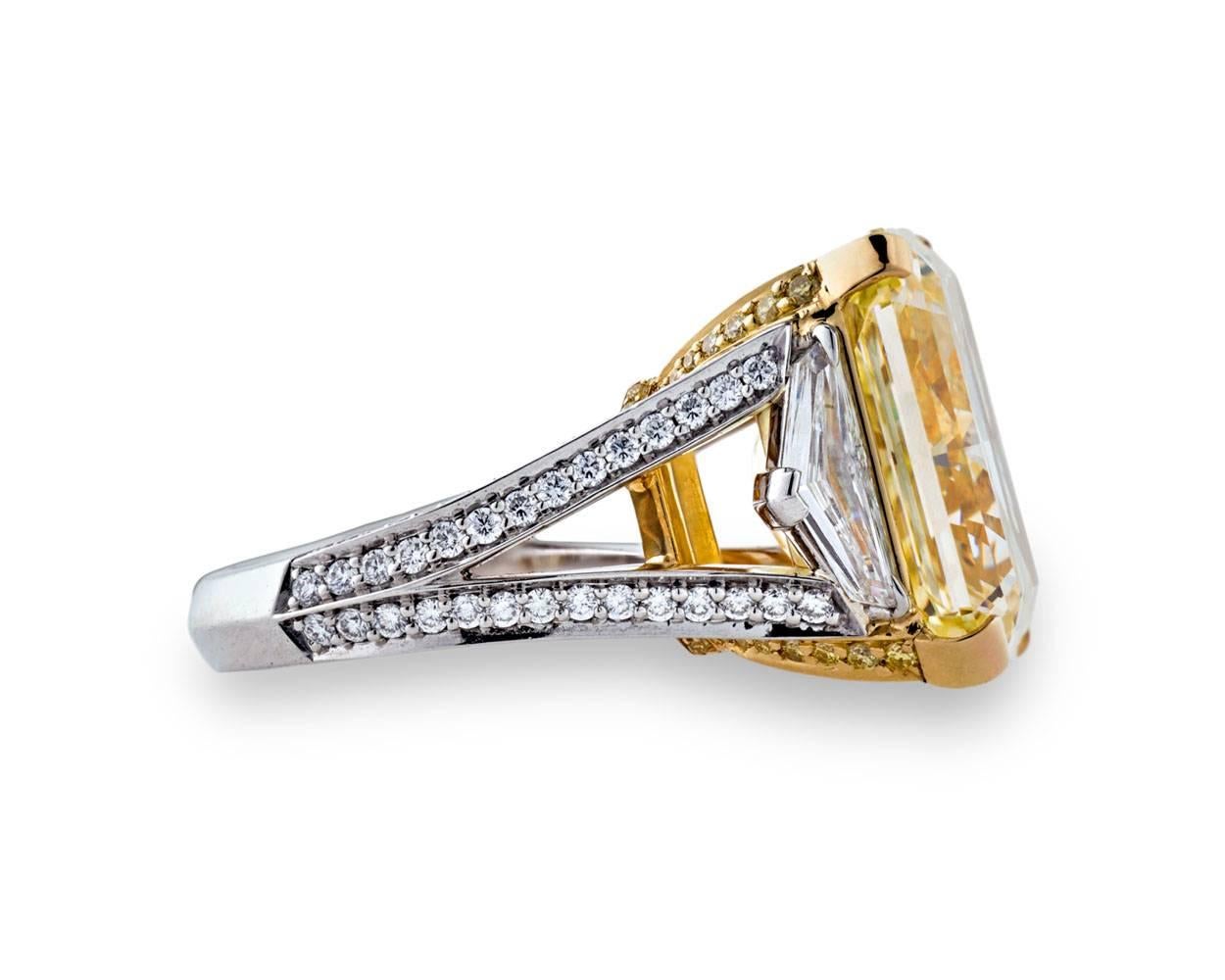 Modern Intense Yellow Diamond Ring, 21.30 Carat