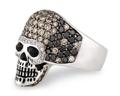 Diamond and Spinel Skull Ring