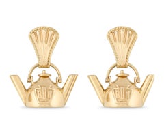 Gold Teapot Earrings by Cartier