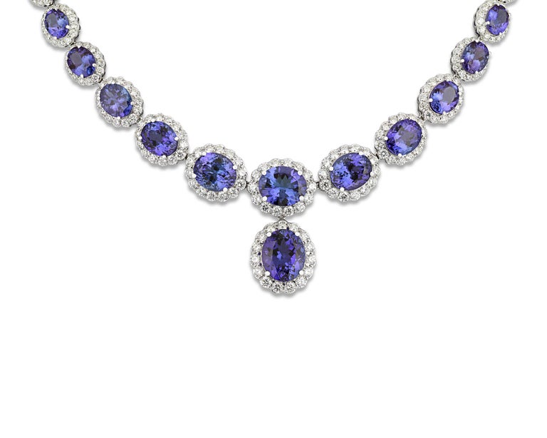 Tanzanite and Diamond Necklace, 47.86 Carat For Sale at 1stDibs