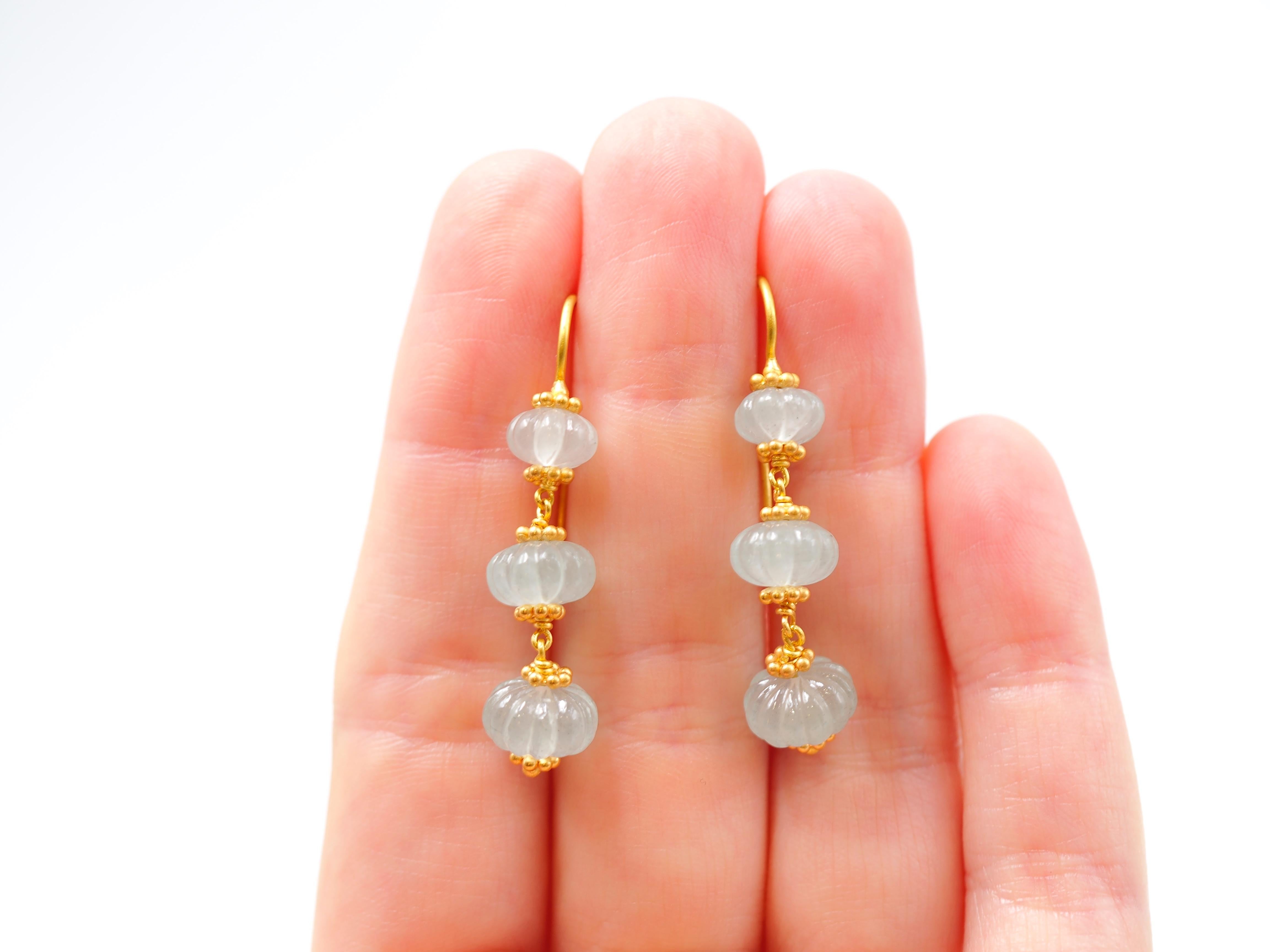 Scrives Lapis Lazuli Watermelon 22 Karat Gold Earrings For Sale 4