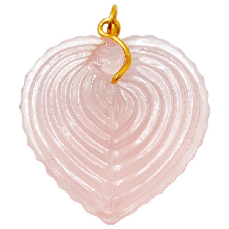 Carved Stone Shell Pendant Rose Quartz main image 0
