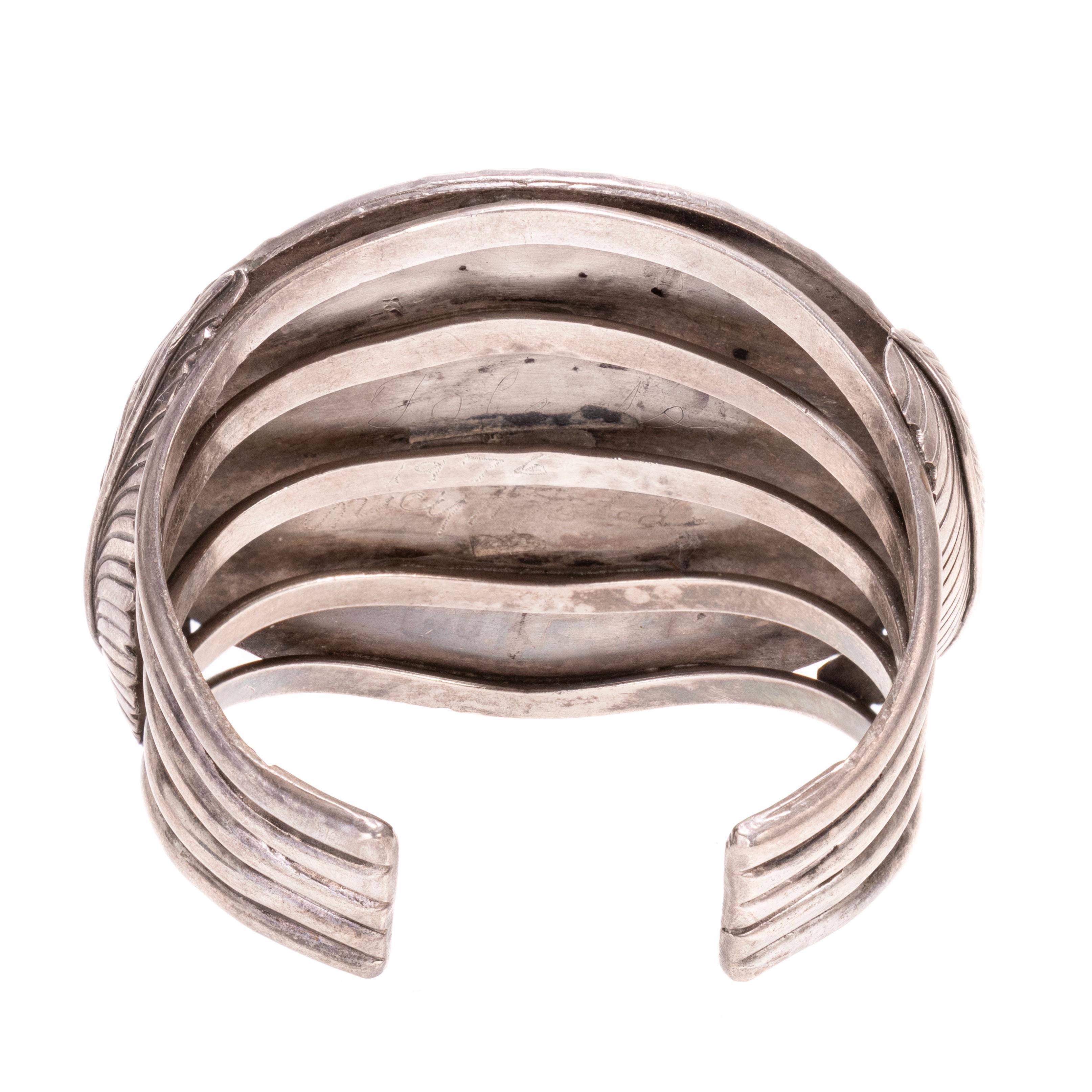 Taille vieille mine Bracelet en turquoise Navajo et argent en vente