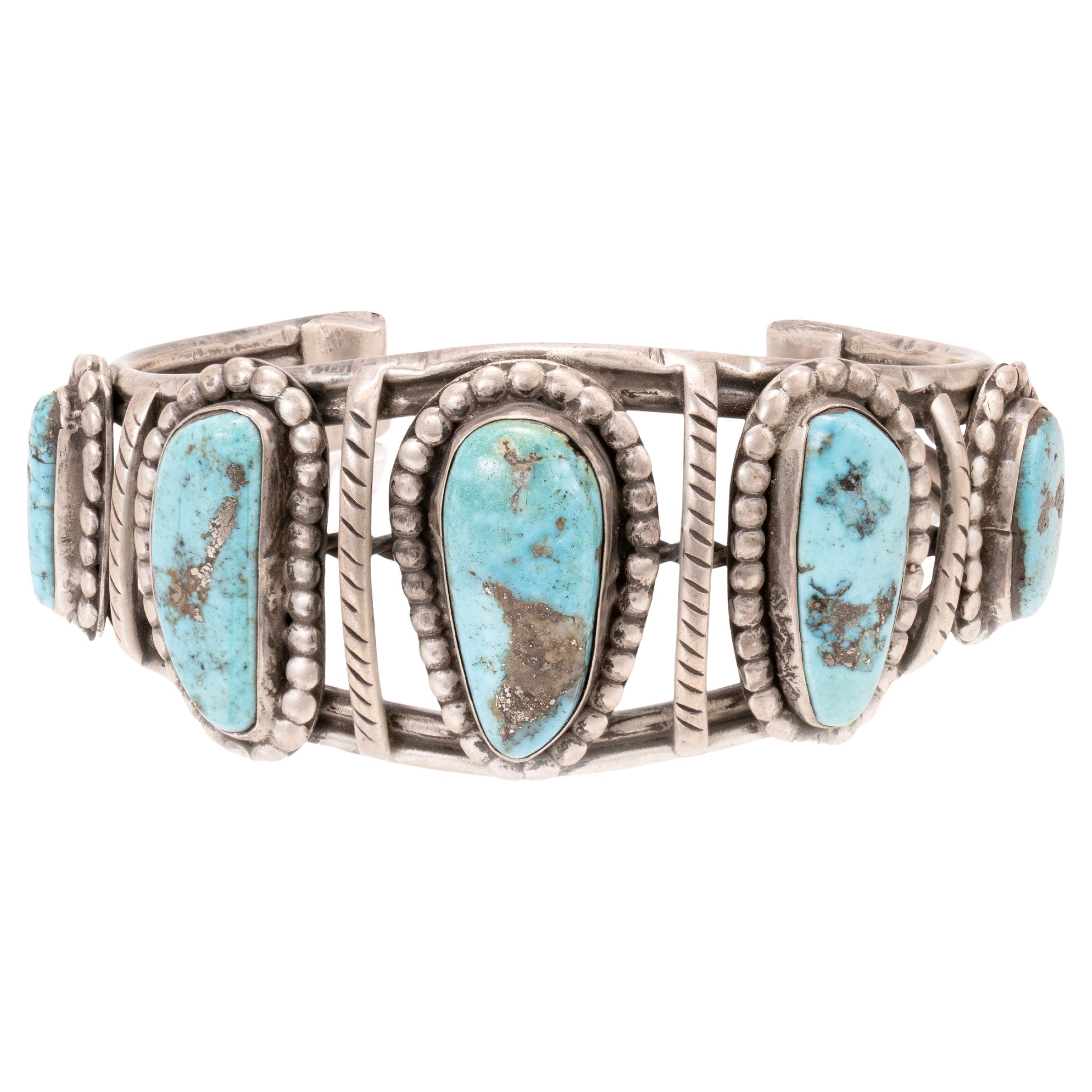 Pulsera Navajo de Turquesa y Plata