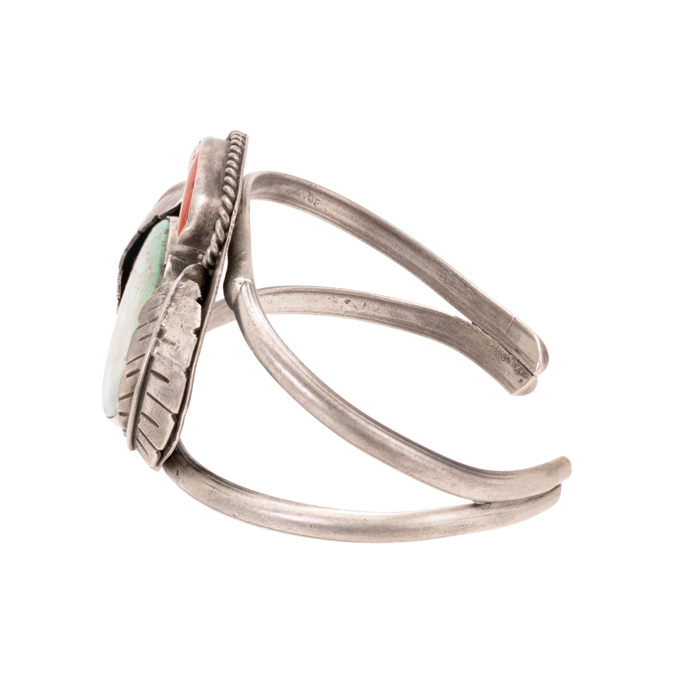 Nativo americano Bracciale di corallo e turchese Navajo in vendita