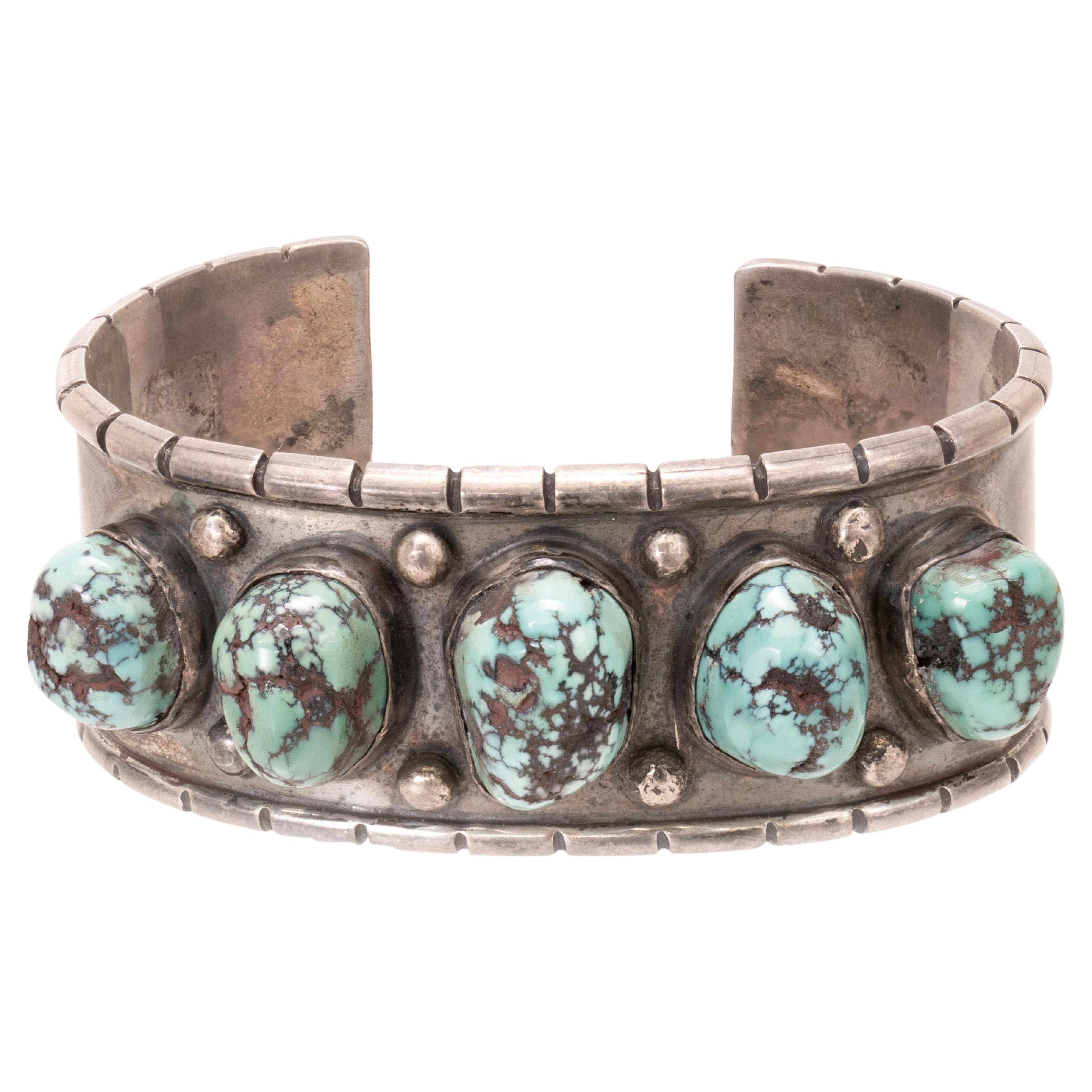 Pulsera Navajo de Turquesa y Plata