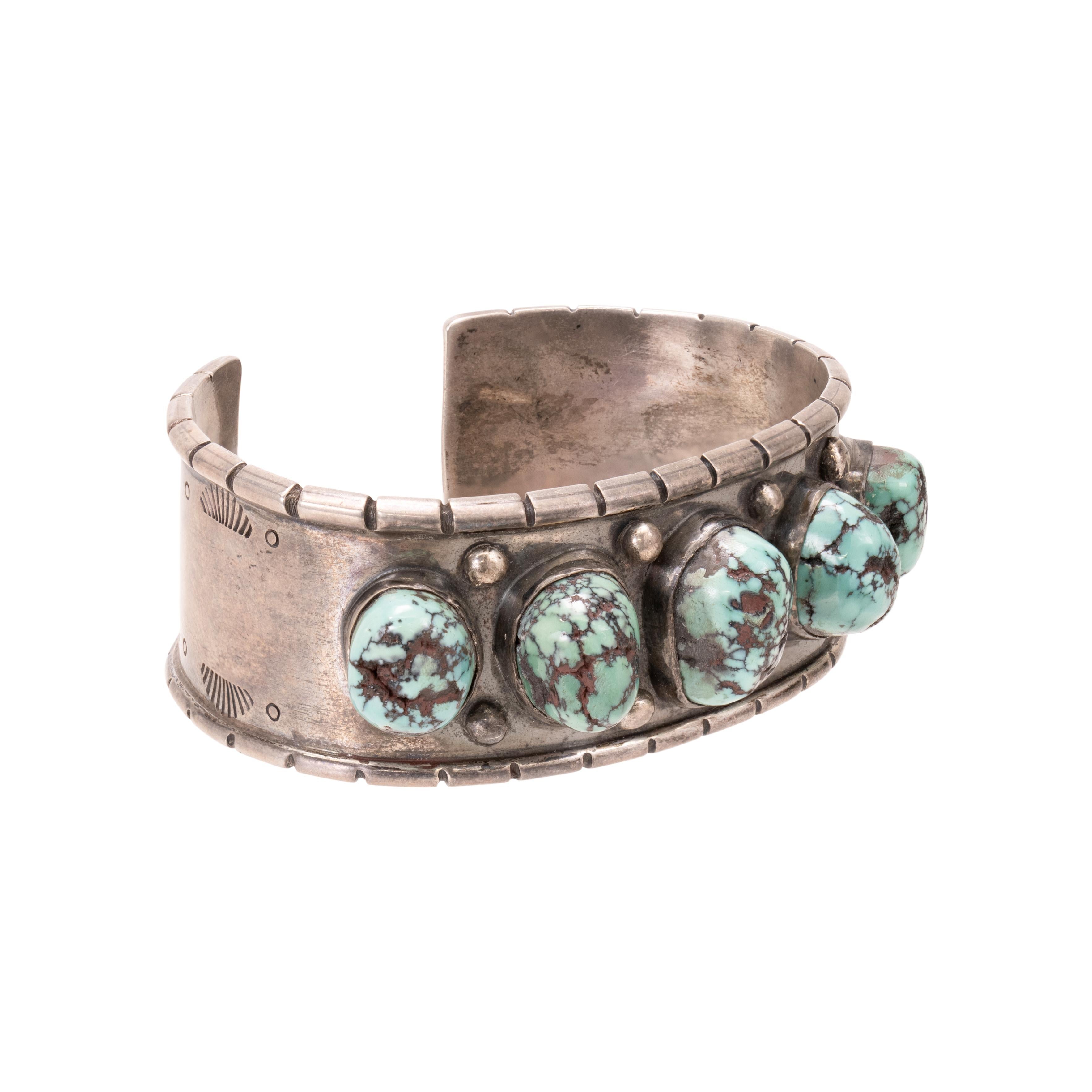 Bracelet en turquoise Navajo et argent Bon état - En vente à Coeur d Alene, ID