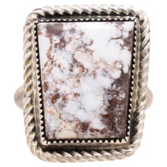 Navajo Wild Horse Turquoise and Sterling Silver Ring