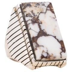 Navajo Wild Horse Turquoise/Magnesite and Sterling Silver Ring