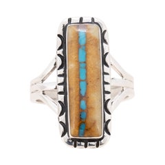 Navajo Ribbon Turquoise and Sterling Silver Ring