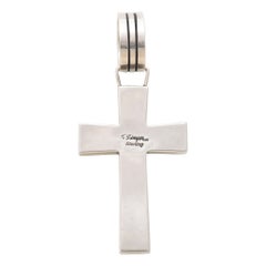 Navajo Tommy Singer Turquoise and Sterling Silver Cross Pendant