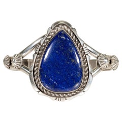 Navajo Lapis Lazuli and Sterling Silver Cuff Bracelet
