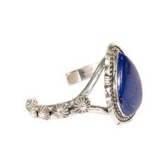 Navajo Lapis Lazuli and Sterling Silver Cuff Bracelet