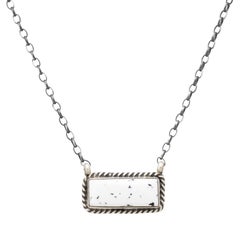Navajo White Buffalo Turquoise and Sterling Silver Necklace