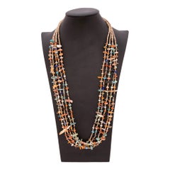 Collar con cuentas de calabaza de Santa Domingo, de origen nativo americano