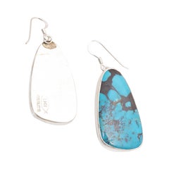Navajo Everett and Mary Teller Turquoise and Sterling Silver Dangle Earrings