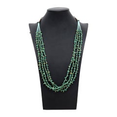 Navajo Turquoise Beaded Four-Strand Necklace