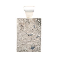Pendentif en argent sterling et corail rouge de style Navajo, par Cody Hunter