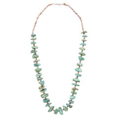 Turquoise and Heishi Shell Beaded Necklace