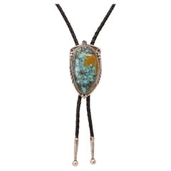 Cravate bolo en turquoise et argent sterling