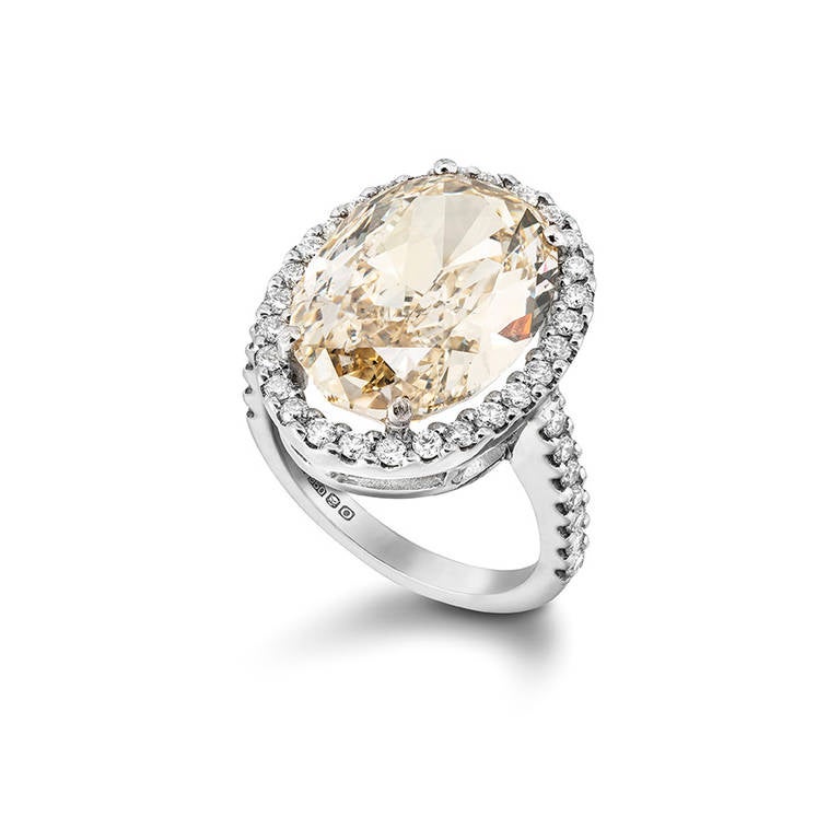 Magnificent 10.34 Carat Champagne Diamond Solitaire Ring