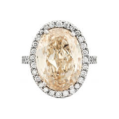 Magnificent 10.34 Carat Champagne Diamond Solitaire Ring