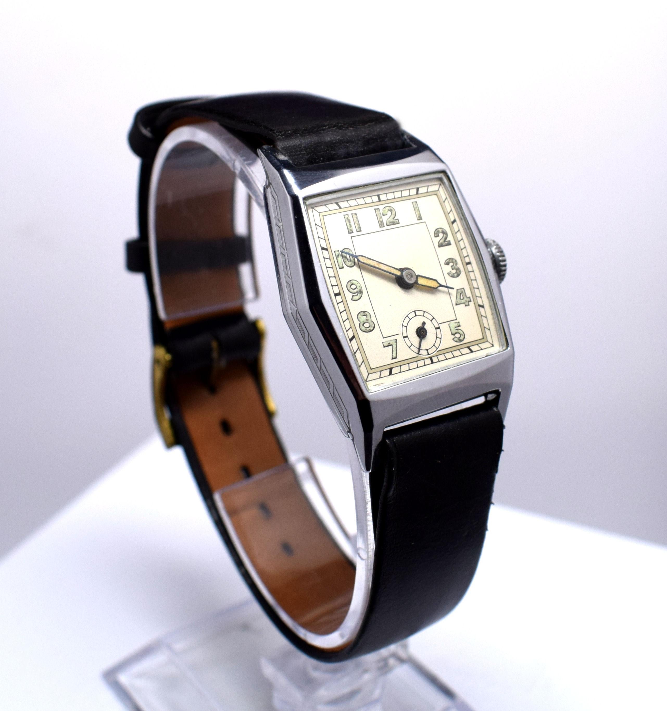 1930s Art Deco Gentleman's Manual Wristwatch 1