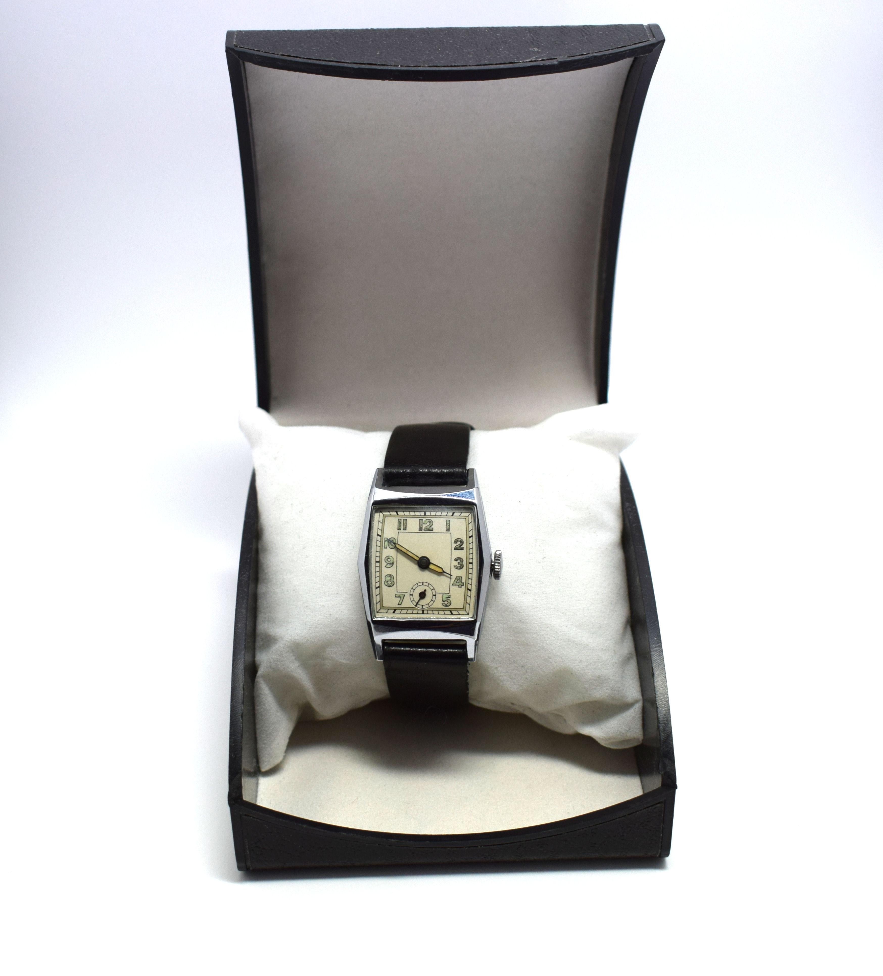1930s Art Deco Gentleman's Manual Wristwatch 4