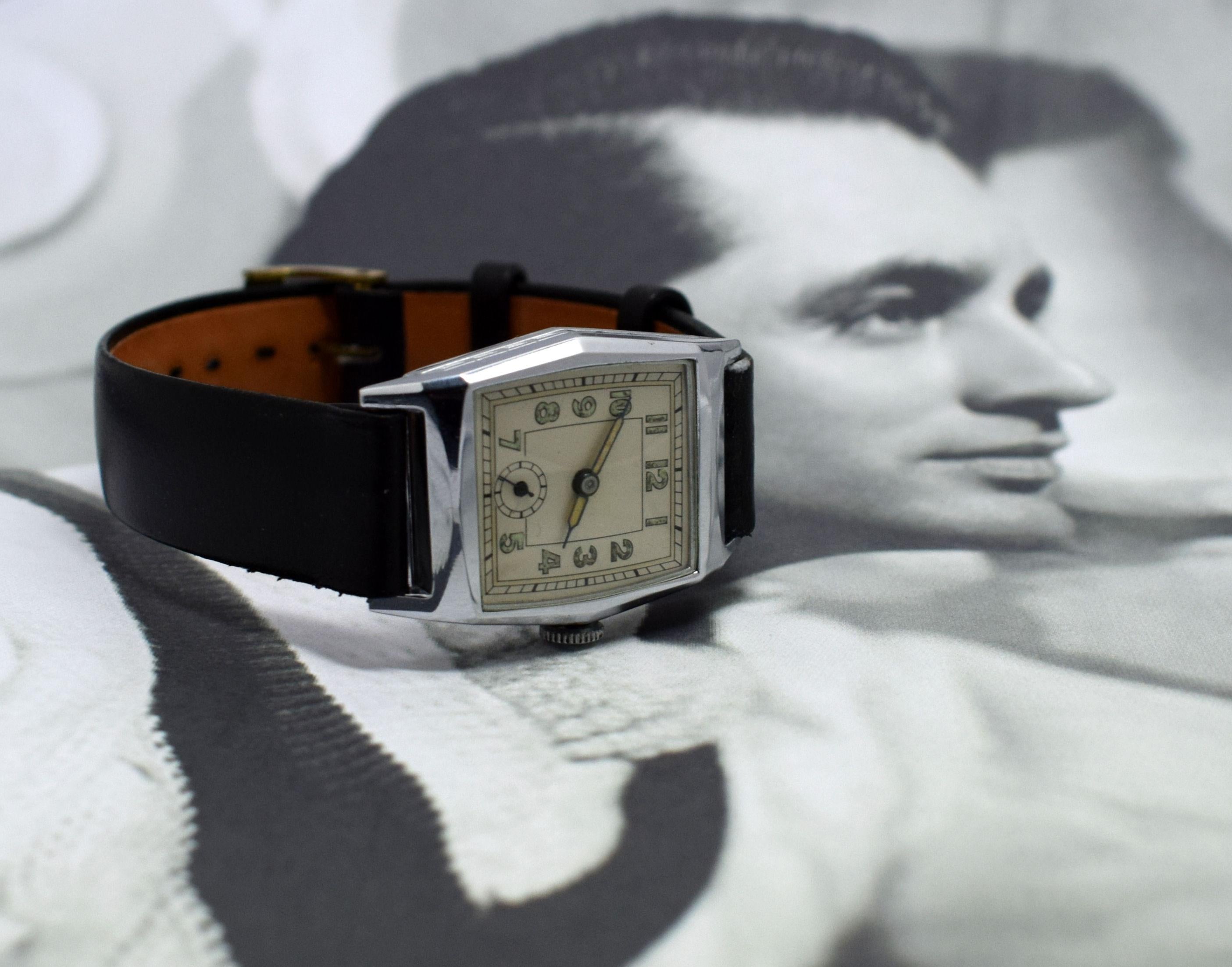 1930s Art Deco Gentleman's Manual Wristwatch 7