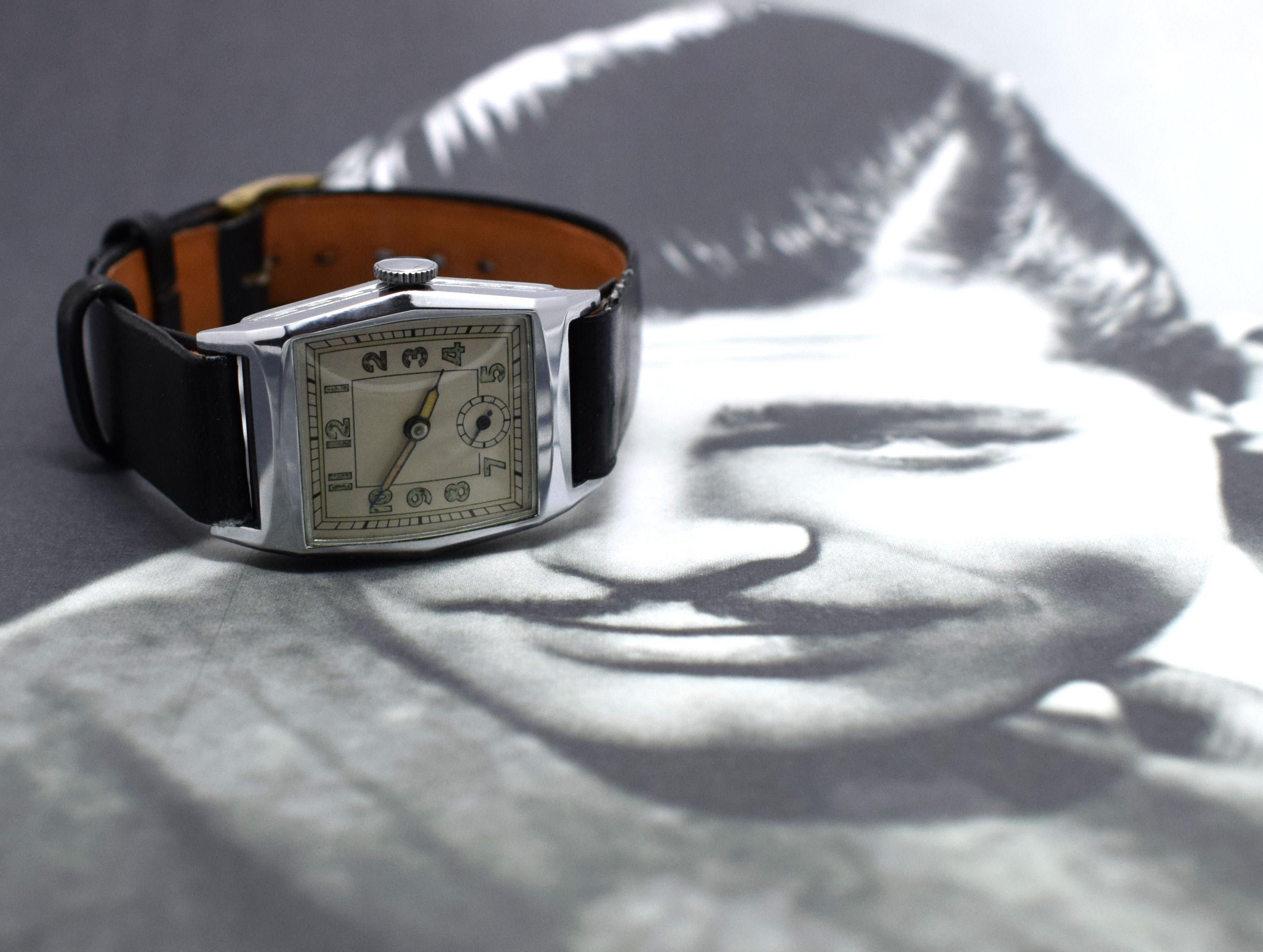 1930s Art Deco Gentleman's Manual Wristwatch 8