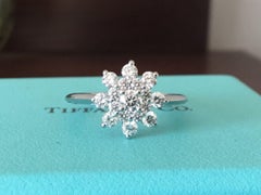 Tiffany & Co. Platinum and Diamond Flower Ring .60 Carat