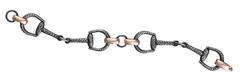 Engraved Organic Silver Gold Horse Bit Bracelet