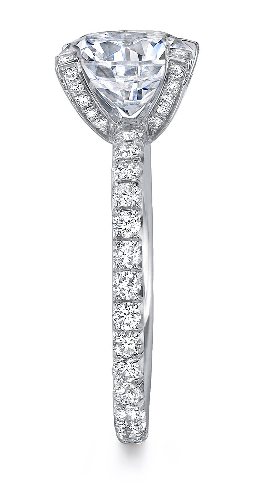 Contemporary Diamond Platinum Engagement Ring For Sale