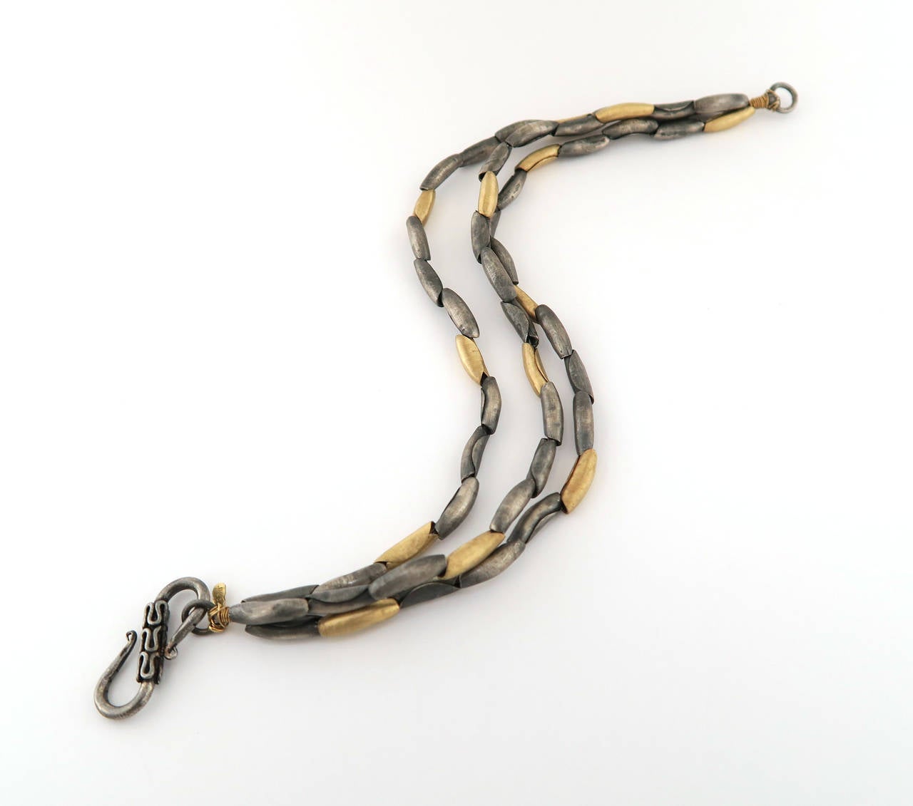 3 Stranded Silver and Gold Bracelets