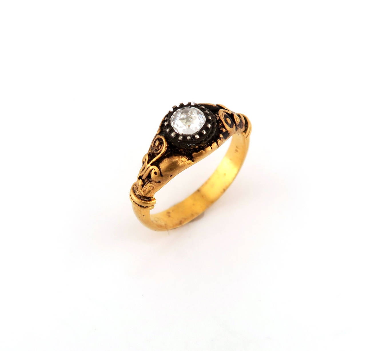 Women's Edwardian Rose Cut Diamond Gold Ring For Sale