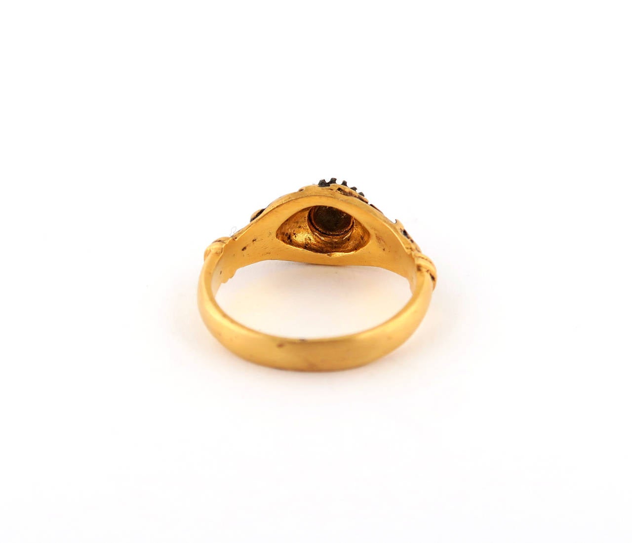 Edwardian Rose Cut Diamond Gold Ring In New Condition For Sale In Carmel by the Sea, CA