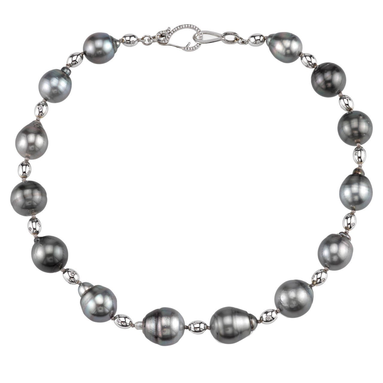 Tahitian Baroque Pearl Necklace For Sale