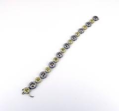 diamond Two Color Gold Palladium Bracelet