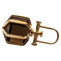 18 Karat Gelbgold Mini Six Senses Talisman-Halskette mit Rauchquarz-Anhänger