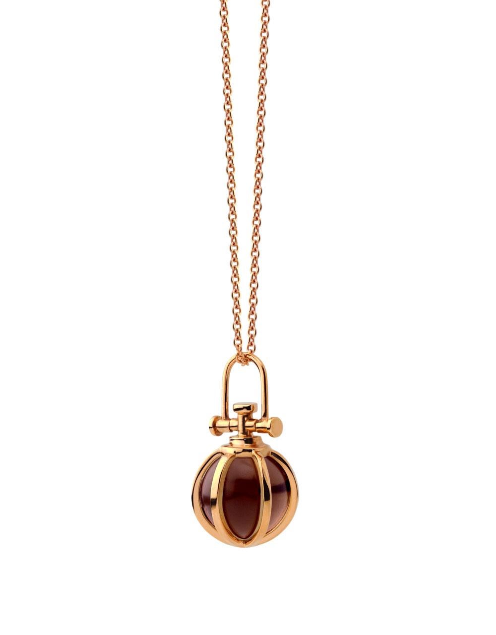 Rebecca Li designs mindfulness. 
This dainty orb necklace is from her Crystal Ball Collection.
Smoky quartz means Protection & Luck.

Pendant:
Metal Type: 18K Rose Gold
Gemstone: Smoky Quartz
Pendant Size: 9 mm W * 9 mm D * 17 mm H
Gemstone Size: 8