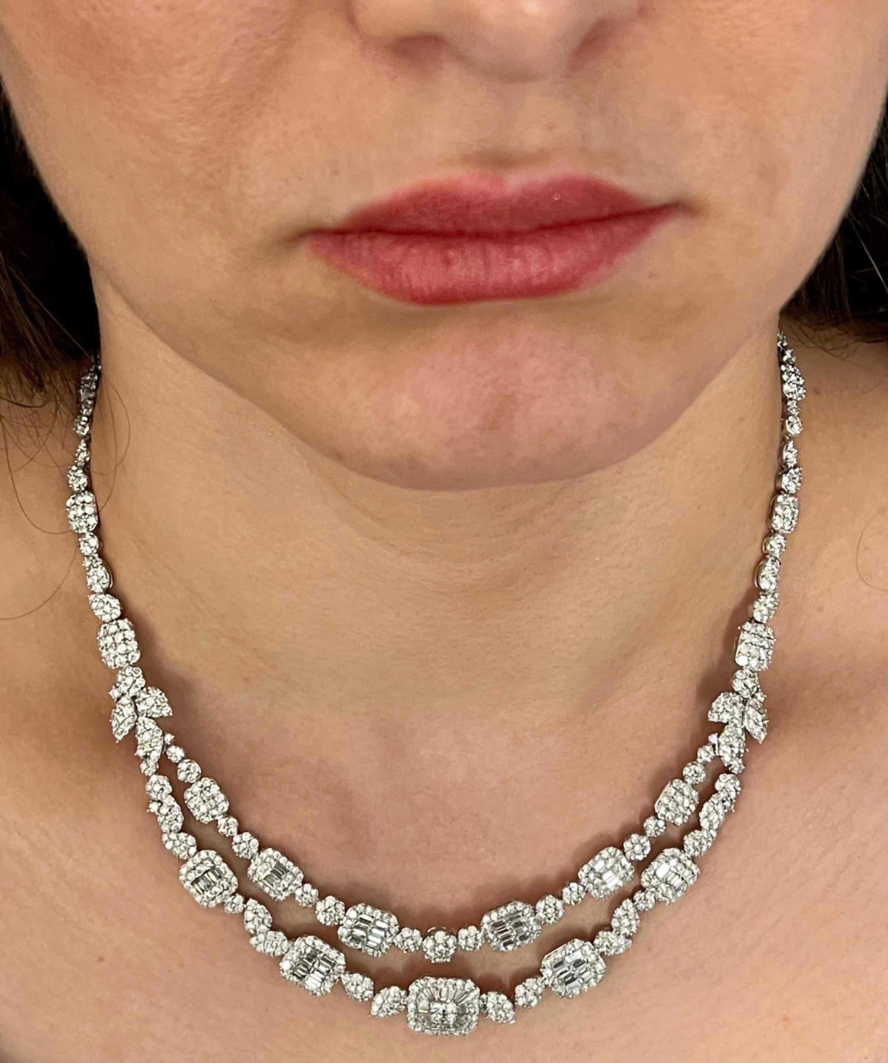 18 Carats VS E Quality Diamond 18 Karat White Gold Necklace Bridal Brand New en vente 2