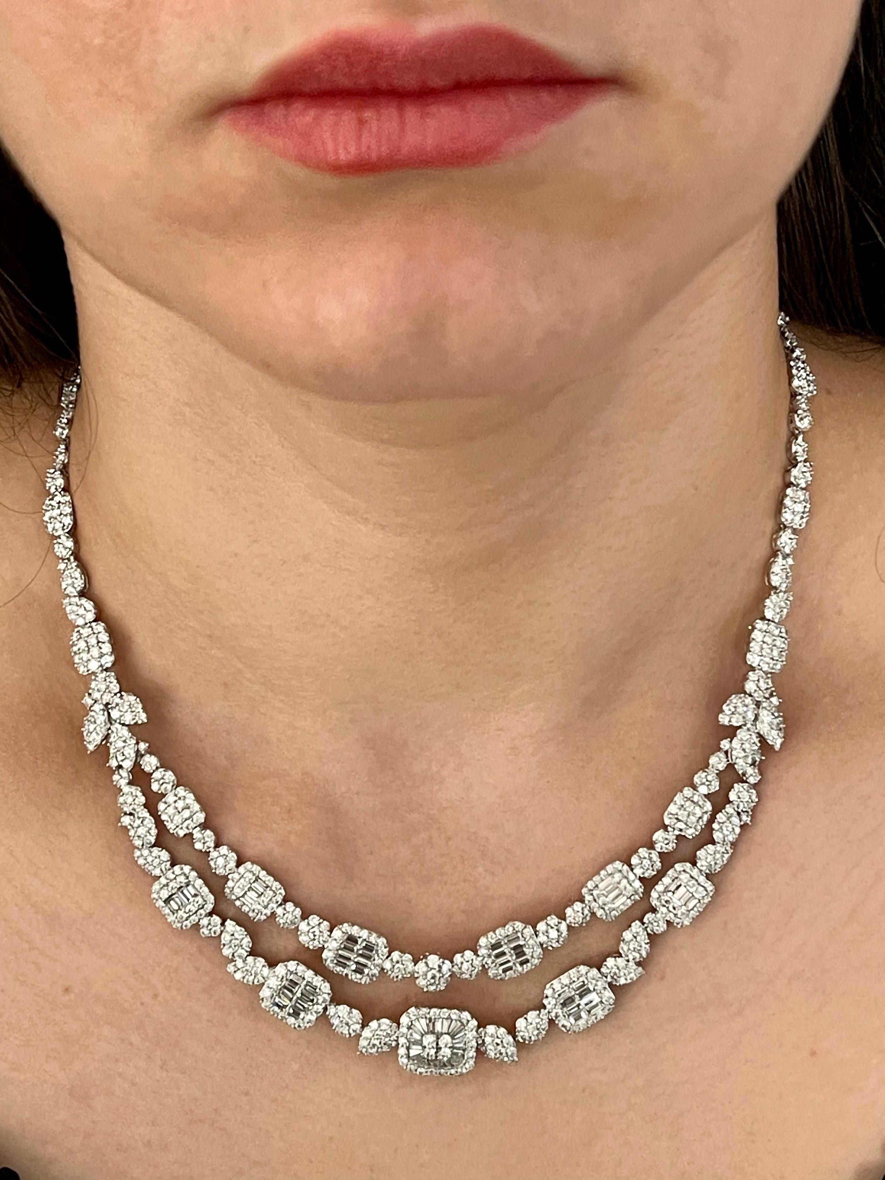 18 Carats VS E Quality Diamond 18 Karat White Gold Necklace Bridal Brand New en vente 1